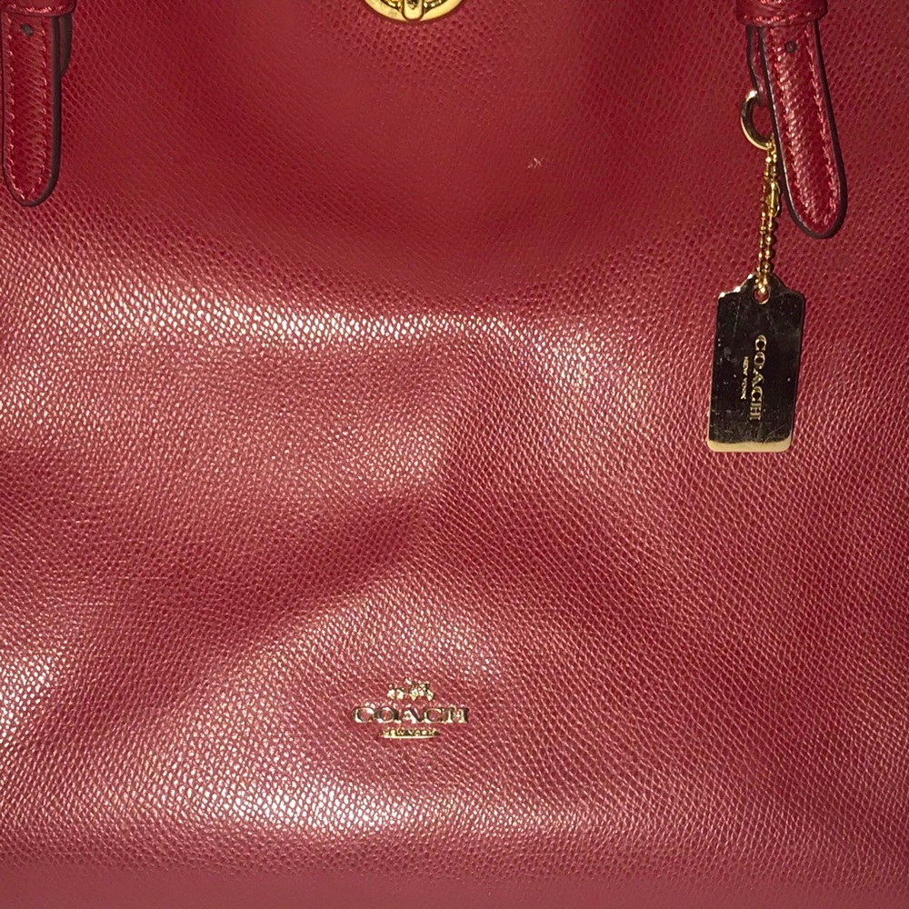 Coach Large Tote 36554 red. Leather - Picture 7 of 14